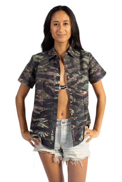 WAIHANA WOMENS TROPICAM ALOHA SHIRT